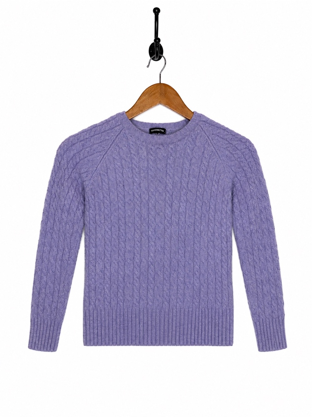 Gap Vintage Girls Purple Lavender Cable Knit Lambswool Sweater Size M
